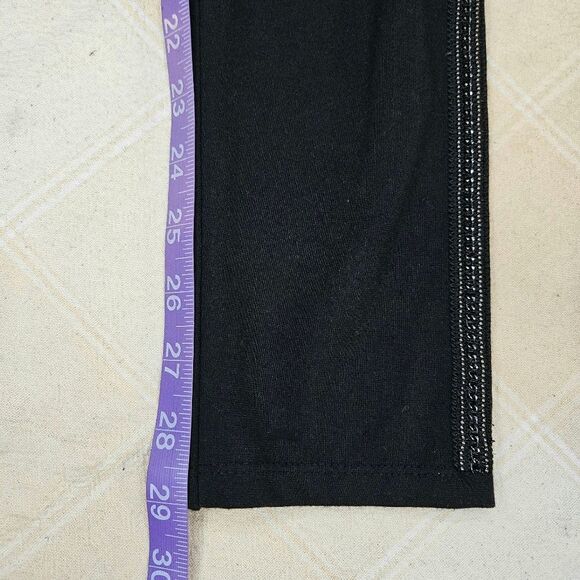 INC International Concepts Black Stretch Wide Waistband Beaded Pull On Leggings - Picture 12 of 13